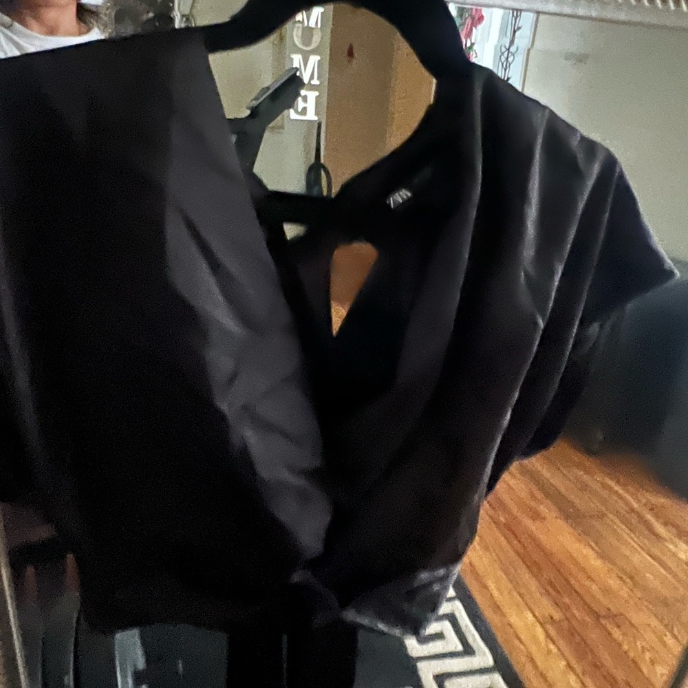 Zara Black Wrap Top